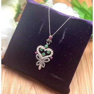 925 Sterling Silver Turkish Vintage Necklace for Women, NEW, Antique